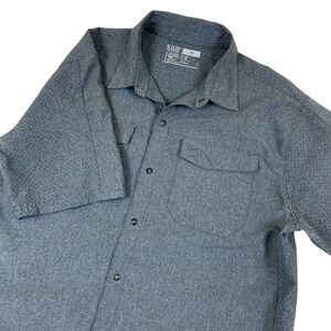 5.11 Tactical Mens Short Sleeve Button Down Shirt Charcoal Grey Perforated Sze M